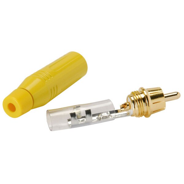 Amphenol ACPRYEL Diecast RCA Connector Yellow with Gold Contacts